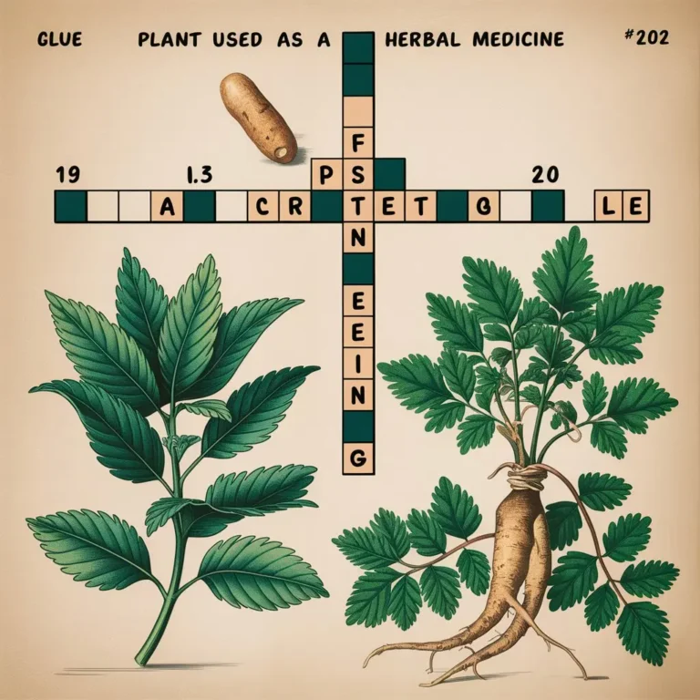 Plant Used as a Herbal Medicine Crossword