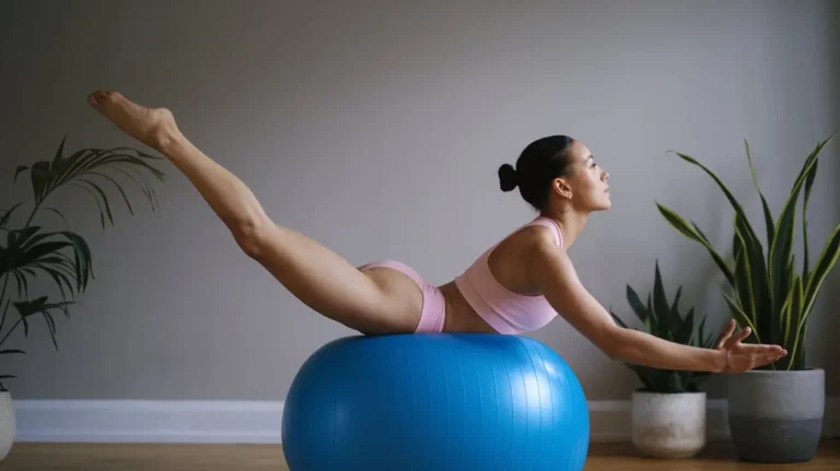 trixie exercises naked on her blue yoga ball